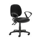 Jota medium back PCB operators chair with fixed arms - Nero Black vinyl