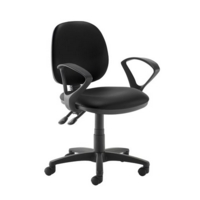 Jota medium back PCB operators chair with fixed arms - Nero Black vinyl