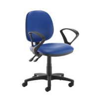 Jota medium back PCB operators chair with fixed arms - Ocean Blue vinyl