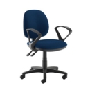 Jota medium back PCB operators chair with fixed arms - Costa Blue