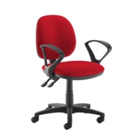 Jota medium back PCB operators chair with fixed arms - Panama Red
