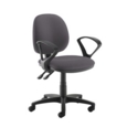 Jota medium back PCB operators chair with fixed arms - Blizzard Grey