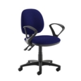 Jota medium back PCB operators chair with fixed arms - Ocean Blue