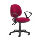 Jota medium back PCB operators chair with fixed arms - Diablo Pink