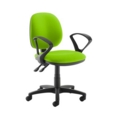 Jota medium back PCB operators chair with fixed arms - Madura Green
