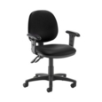 Jota medium back PCB operators chair with adjustable arms - Nero Black vinyl