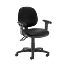 Jota medium back PCB operators chair with adjustable arms - Nero Black vinyl