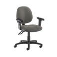 Jota medium back PCB operators chair with adjustable arms - Slip Grey