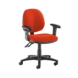 Jota medium back PCB operators chair with adjustable arms - Tortuga Orange