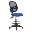 Jota mesh back draughtsmans chair with no arms - Scuba Blue
