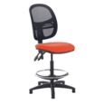 Jota mesh back draughtsmans chair with no arms - Tortuga Orange