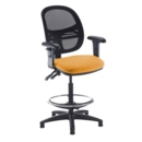 Jota mesh back draughtsmans chair with adjustable arms - Solano Yellow