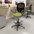 Jota mesh back draughtsmans chair with adjustable arms - Solano Yellow