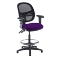 Jota mesh back draughtsmans chair with adjustable arms - Tarot Purple