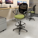 Jota mesh back draughtsmans chair with adjustable arms - Ocean Blue