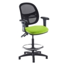 Jota mesh back draughtsmans chair with adjustable arms - Madura Green