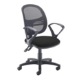 Jota Mesh medium back operators chair with fixed arms - black
