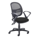 Jota Mesh medium back operators chair with fixed arms - black