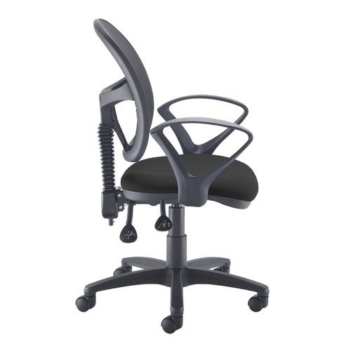 Jota Mesh medium back operators chair with fixed arms - black