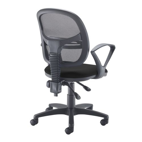 Jota Mesh medium back operators chair with fixed arms - black
