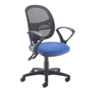 Jota Mesh medium back operators chair with fixed arms - blue