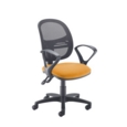 Jota Mesh medium back operators chair with fixed arms - Solano Yellow