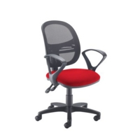 Jota Mesh medium back operators chair with fixed arms - Panama Red