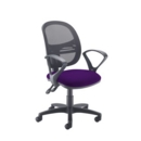 Jota Mesh medium back operators chair with fixed arms - Tarot Purple