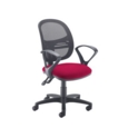 Jota Mesh medium back operators chair with fixed arms - Diablo Pink