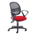 Jota Mesh medium back operators chair with fixed arms - Belize Red