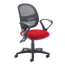 Jota Mesh medium back operators chair with fixed arms - Belize Red