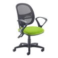 Jota Mesh medium back operators chair with fixed arms - Madura Green