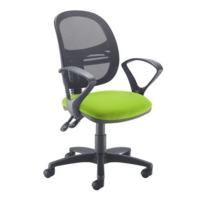 Jota Mesh medium back operators chair with fixed arms - Madura Green