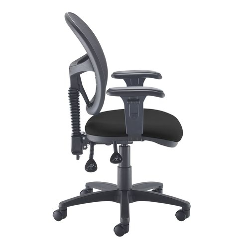 Jota Mesh medium back operators chair with adjustable arms - black