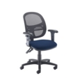 Jota Mesh medium back operators chair with adjustable arms - Costa Blue