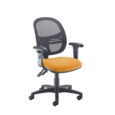 Jota Mesh medium back operators chair with adjustable arms - Solano Yellow