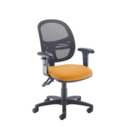 Jota Mesh medium back operators chair with adjustable arms - Solano Yellow
