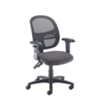 Jota Mesh medium back operators chair with adjustable arms - Blizzard Grey