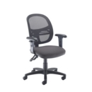 Jota Mesh medium back operators chair with adjustable arms - Blizzard Grey