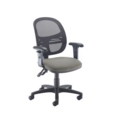 Jota Mesh medium back operators chair with adjustable arms - Slip Grey