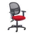 Jota Mesh medium back operators chair with adjustable arms - Belize Red