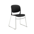 Verve multi-purpose chair with chrome sled frame - black
