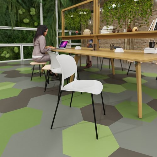 Verve multi-purpose chair with chrome 4 leg frame - black