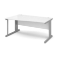Vivo left hand wave desk 1600mm - silver frame and white top