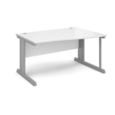 Vivo right hand wave desk 1400mm - silver frame and white top