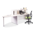 Welcome reception desk 1662mm wide - white with beech tops