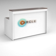 Welcome reception desk 1662mm wide - white with beech tops