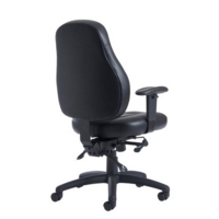 Zeus medium back 24hr task chair - black faux leather