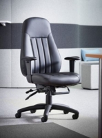 Zeus medium back 24hr task chair - black faux leather