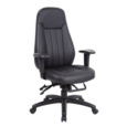 Zeus high back 24hr task chair - black faux leather